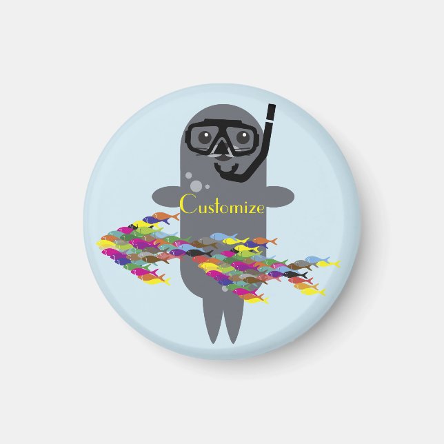 Grått Seal Thunder_Cove Magnet (Framsidan)