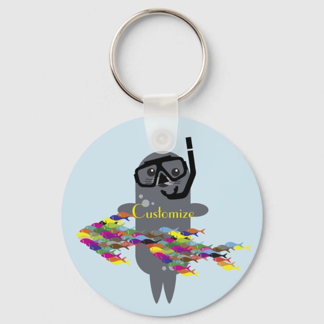 Grått Seal Thunder_Cove Nyckelring (Framsida)