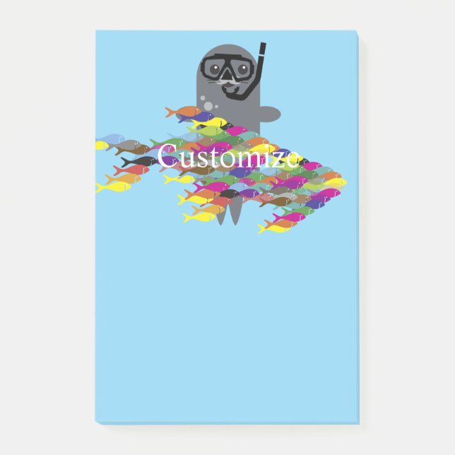 Grått Seal Thunder_Cove Post-it Block (Framsida)