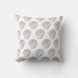 Grått Seashell-elegant sömlös mönster Kudde