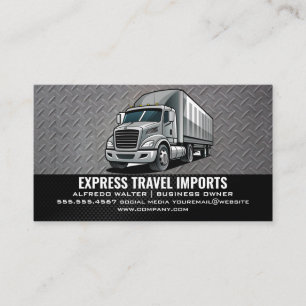 Grått Semi Lastbil Transporter Visitkort