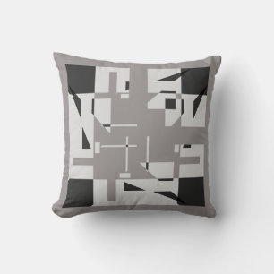 Grått Shades Black 4 Corner Small Shapes labyrint Kudde
