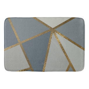 Grått Shades & Guld Bronze Geometric Chic Bath Badrumsmatta