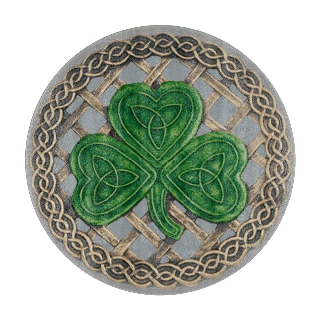 Grått Shamrock on Celtic Knosting csting (Framsidan)