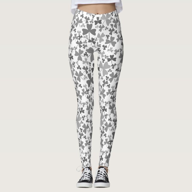 Grått Shamrocks Leggings (Framsida)