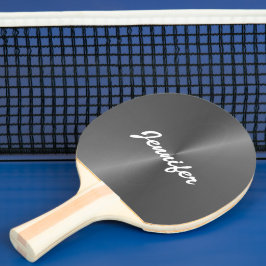 Grått shiny faux metall eget namn pingisracket