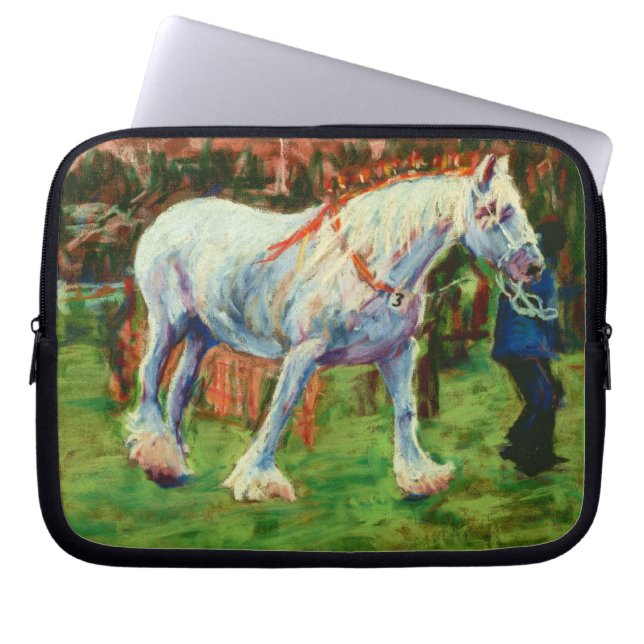 Grått Shire Horse 10 tums Laptop sleeve (Framsidan)