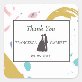 Grått Silhouette Fyrkantigt Klistermärke