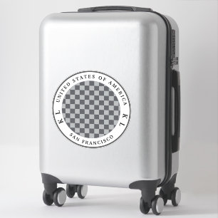 Grått & Silver Checkerboard for Vacation Sticker Klistermärken