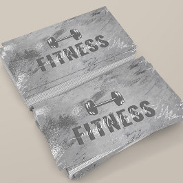 Grått Silver Fitness Trainer Social Media Visitkort