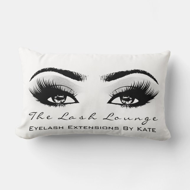 Grått Silver Glitter Spa Makeup - Beauty Lumbarkudde (Framsida)