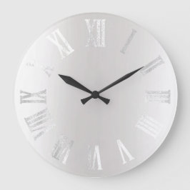 Grått Silver Grått Black Metall, minimala romerska Stor Klocka