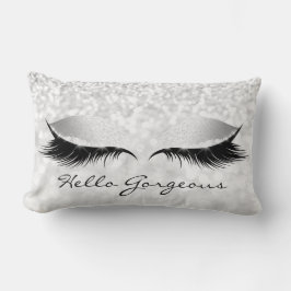 Grått Silver Grått Makeup Lash Hej Gorgous Lumbarkudde