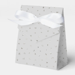Grått Silver-konfetti babyskor Presentaskar