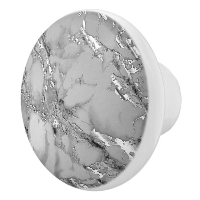 Grått Silver Marble Knopp (Höger)