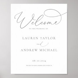 Grått Silver - minimalistiskt välkomnande av vårt Poster