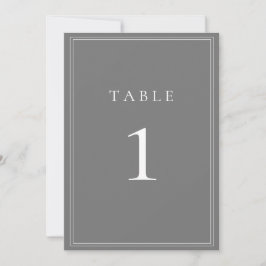 Grått Silver Modern minimalistiskt Bordsnummer