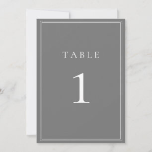 Grått Silver Modern minimalistiskt Bordsnummer