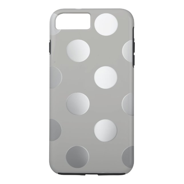 Grått, Silver Polka dots Case-Mate iPhone Skal (Baksida)