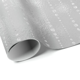 Grått Silver Rand droppar glaset Shiny Glam Presentpapper
