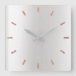 Grått Silver Ro  Rosa Ombre Minimal Black Fyrkantig Klocka