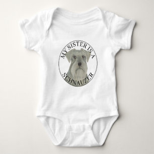 Grått Silver Schnauzer Hund Big Sister T Shirt