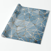 Grått Silver Triangles Diamond Blue Hexagon Geomet