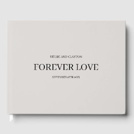 Grått Simple Bröllop Guest Bok