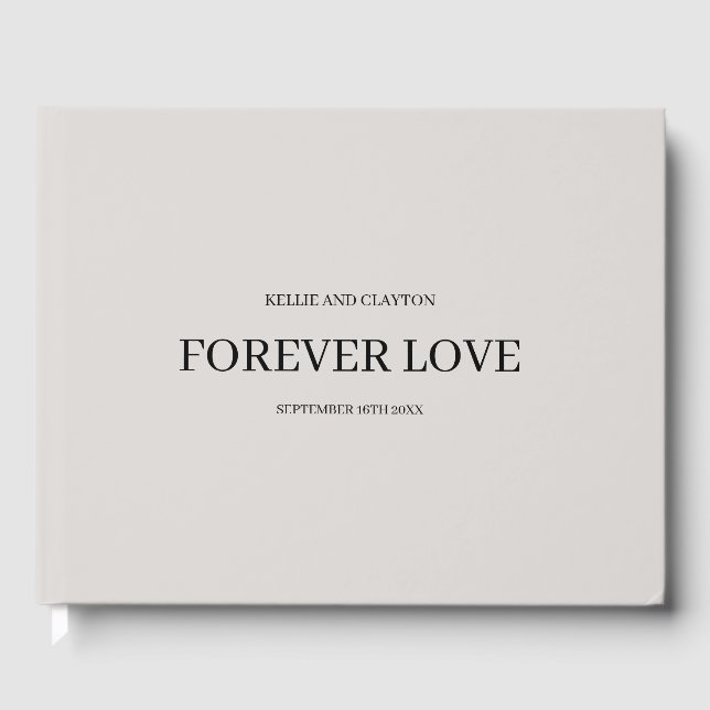 Grått Simple Bröllop Guest Bok (Framsida)