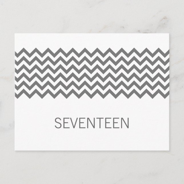 Grått Simple Chevron Bordsnummer Postcard (Framsida)