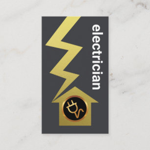 Grått Simple Guld Blixt Home Electric Visitkort