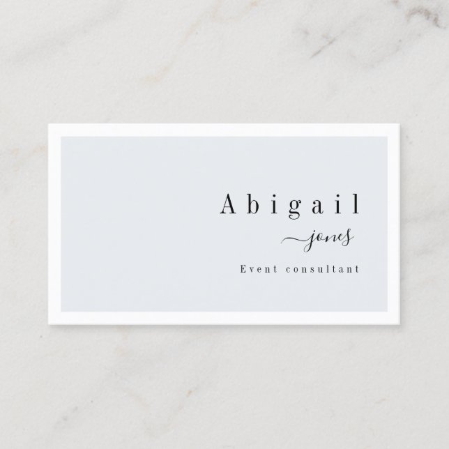 Grått Simple Script Modern Luxury-Professionell Visitkort (Framsida)