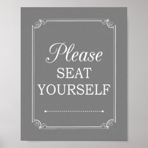 Grått Sittställ ditt eget underbara badrumsmönster Poster