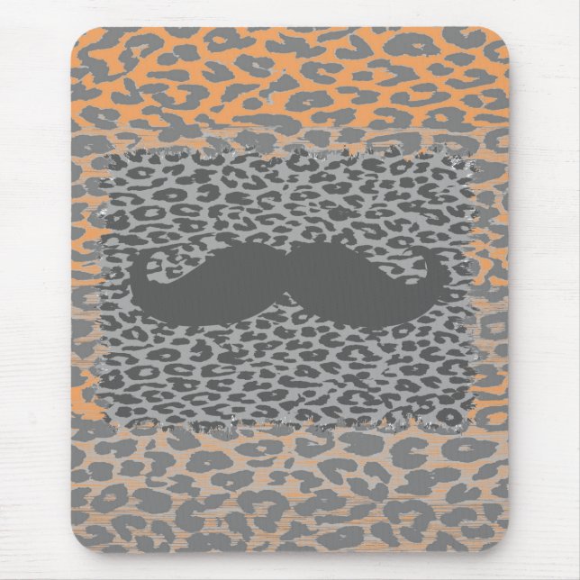 Grått skägg och leopardmönster musmatta (Framsidan)