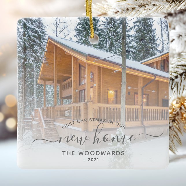 Grått-skript för ny Anpassningsbar i julklapp Julgransprydnad Keramik (Skapare uppladdad)