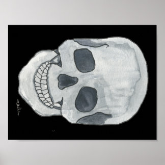 Grått Skull 11 tum x 8,5 tum Poster