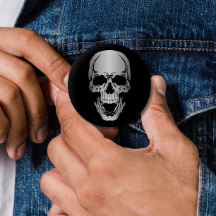 Grått Skull-knapp Knapp