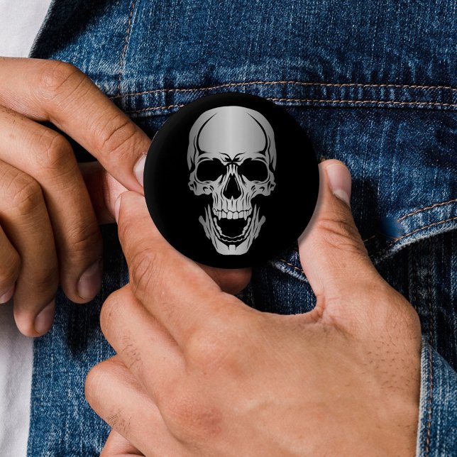 Grått Skull-knapp Knapp (Skapare uppladdad)