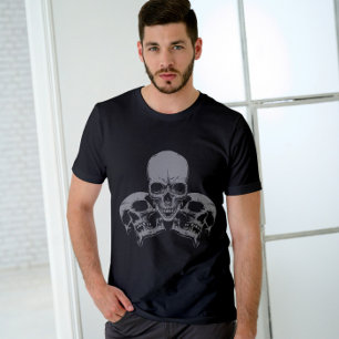 Grått Skull T Shirt
