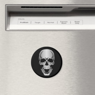 Grått Skullcirkelmagnet Magnet