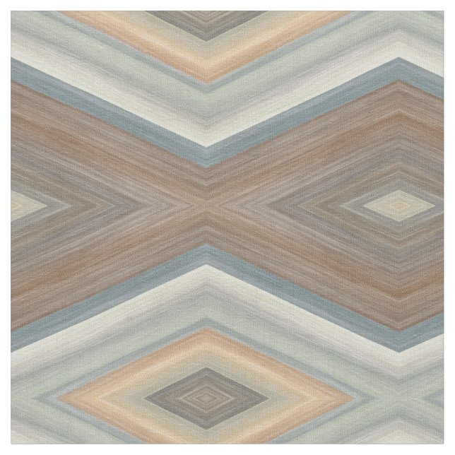 Grått Slate Blue Beige Brown Funky Argyle Mönster Tyg (Närbild)