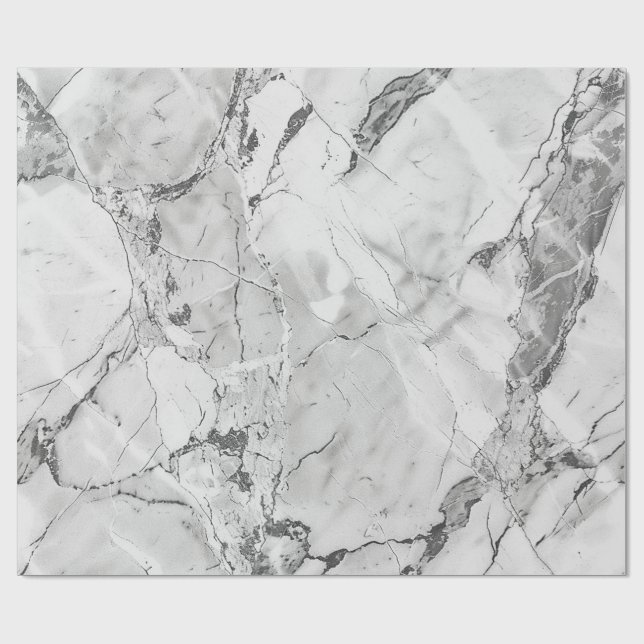 Grått Slate Whisper Stream Marble Struktur Wrappin Presentpapper (Platt)