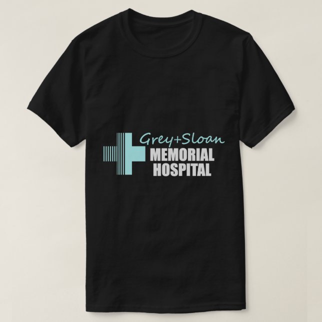 Grått Sloan Memorial Hospital Hoodie Pullover Hood T Shirt (Design framsida)