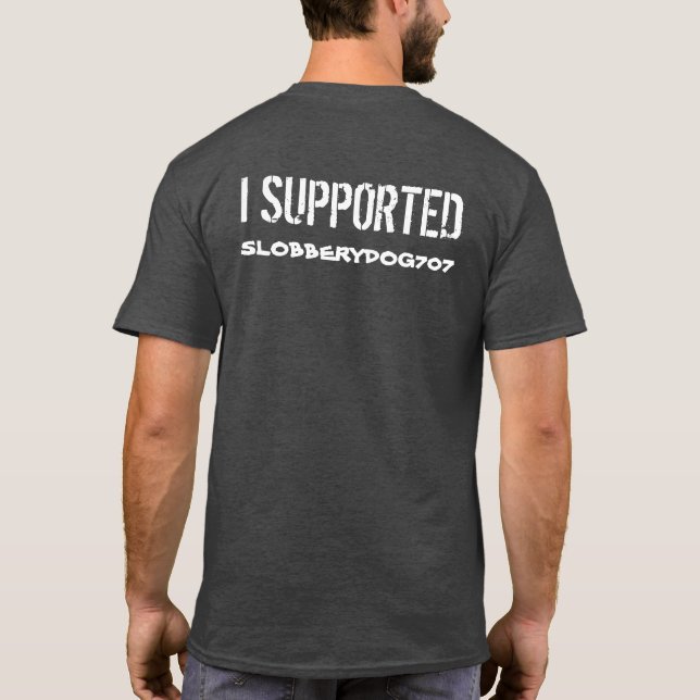 Grått Slobberydog707 on back T-Shirt (Baksida)