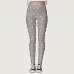 Grått & Small White Polka dots Chic Lounge eller G Leggings<br><div class="desc">Grått & Small White Polka dots Chic Lounge eller Gym Leggings</div>