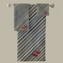 Grått Smokey Monochromatic Rand monogrammad