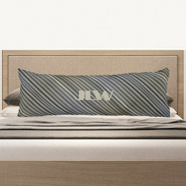 Grått Smokey Monochromatic Rand monogrammad Kroppskudde