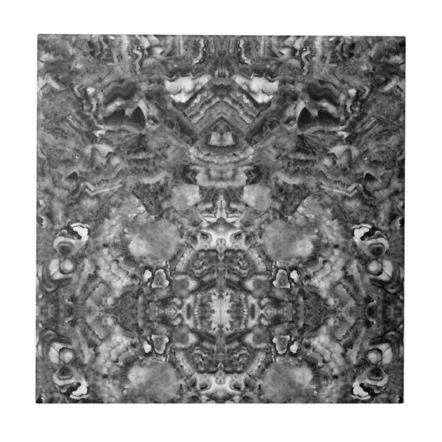 Grått Smoky Quartz, svartvit grått mönster Kakelplatta (Framsidan)