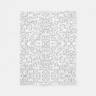 Grått Snö Leopard Cat Animal Print Fleecefilt