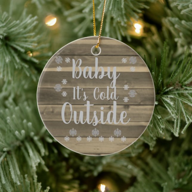 Grått Snöflingor Julgransprydnad Keramik (Träd)